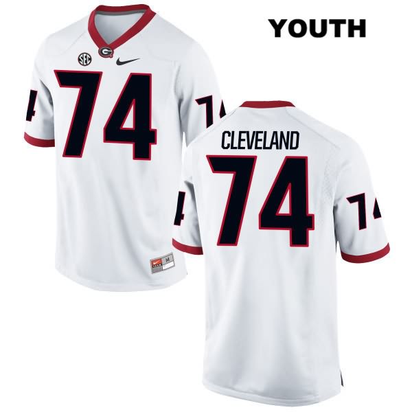 Georgia Bulldogs Youth Ben Cleveland #74 NCAA Authentic White Nike Stitched College Football Jersey UEV1356CO